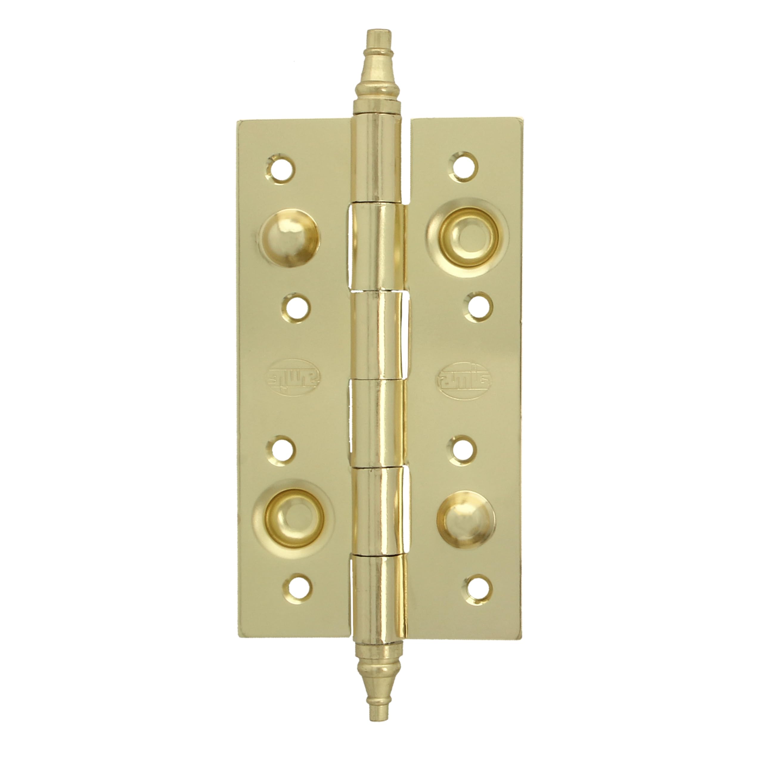 Amig - Safety Hinge | 150 x 82 x 3 mm | Square Edges | with Decorative Finish | Entrance Door with Strength | Steel Painted Brass