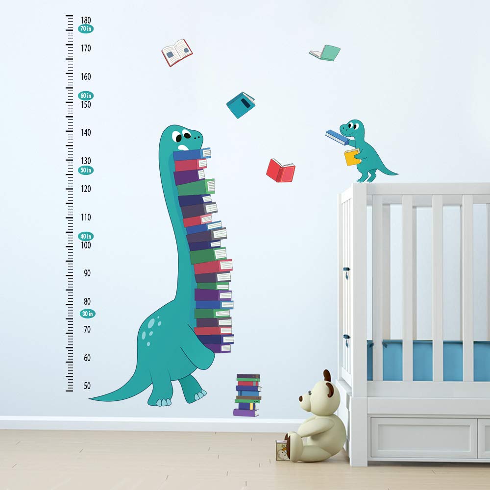 ufengke Dinosaurs Height Charts Wall Stickers Books Growth Wall Decals Art Decor for Kids Bedroom Baby Nursery