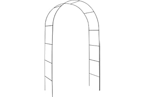 Skypatio Outdoor Flower Garden Arch Trellis 7.8Ft High x 4.6Ft Wide, Metal Garden Pergola Arbor for Climbing Plants (Black)