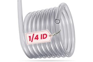KT DEALS 10 Feet Long Fuel Line Hose Tube 1/4" ID x 3/8" OD Replacement Gas Hose Line for Small Engines, Chainsaws, Blowers, String Trimmers Lawn Mowers Power Tools and Generators 10ft/3m (Clear)