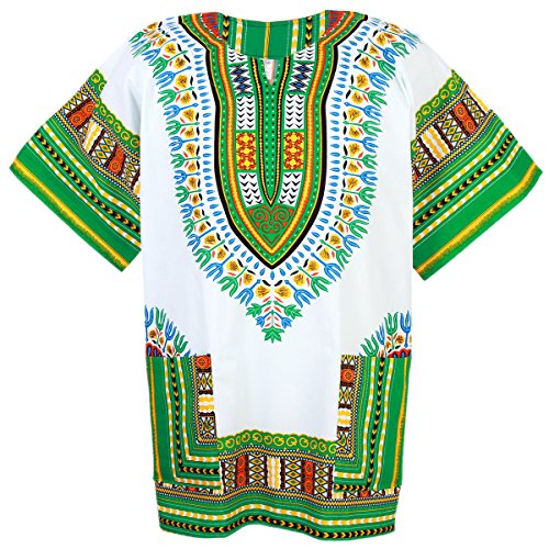 African Dashiki Cotton Mexican Poncho Hippie Tribal Ethic Boho Shirt White ad12wt2