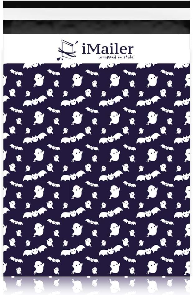 100 Count - 10" x 13", Halloween Ghost Poly Mailer Envelope, Mailing Shipping Bags with Self Seal Strip