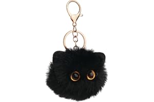 Soft cute plush ball keychain fluffy decorative backpack handbag car hanging accessories