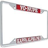 Desert Cactus Kappa Alpha Psi Car Accessories Kappas Nupes Metal License Plate Frame and Tag Holder for Front or Rear of Vehicle (Metal - Call Tag)