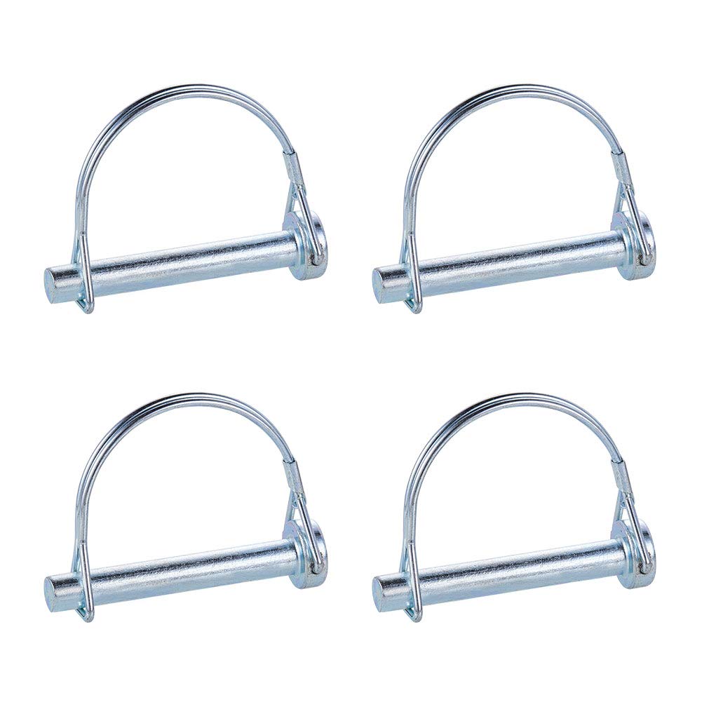 INCREWAY 4PCS Shaft Locking Pin, D-Shaped Carbon Steel Lock Pin Galvanized Round Loop Wire Lock Pin Coupler Trailer Hitch Pin Round Arch Wire Trailer for Farm Lawn Garden