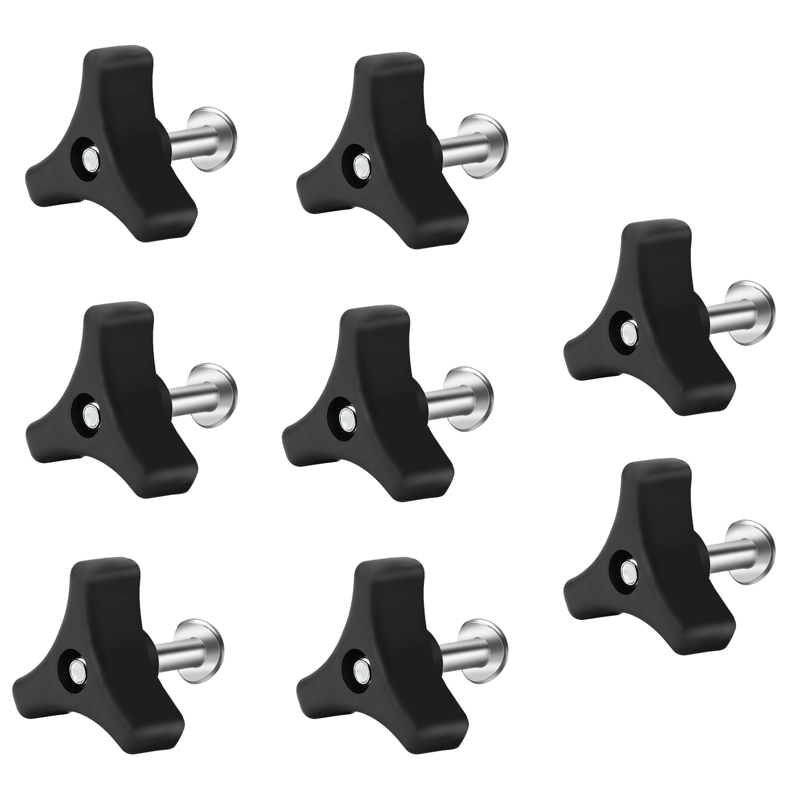 LELE LIFE 8 Sets Lawn Mower Handle Bolts and Knobs, Universal Triangle Handle Fastening Nut Screw Bolt Fixing Replacement Parts for Most Lawn Mower
