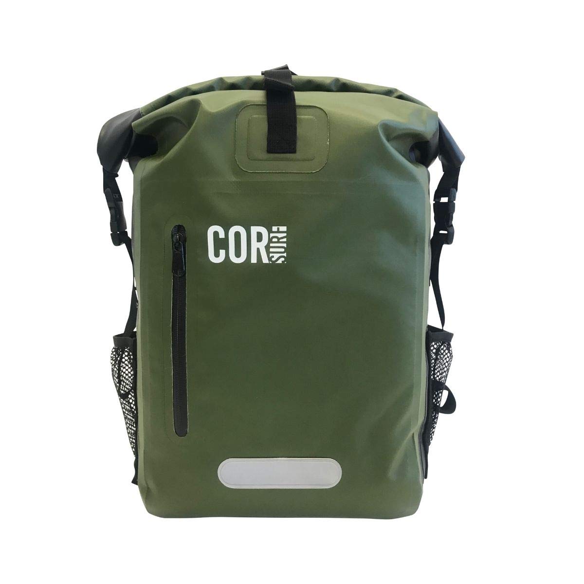 COR Surf Waterproof Dry Bag Backpack - Roll Top Drybag with Padded Laptop Sleeve, Has Welded Seams and Ergonomic Shoulder Pad, Ideal for Boating, Hiking, Kayaking, and More, 40L, Green