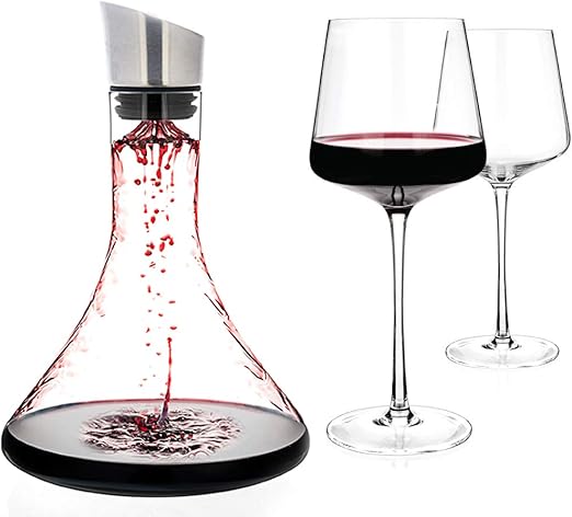 Amazon Com Luxbe Wine Decanter 54 Ounce And Aerator Pourer Lid