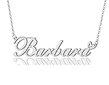 AOLO Barbara Heart Name Necklace Silver Stainless