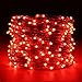 ER CHEN LED String Lights Plug In, 66Ft/20M 200 LED Silver Coated Copper Wire Starry Lights Outdoor/Indoor Decorative Fairy Lights for Bedroom, Patio, Garden, Party, Christmas Tree (Red)