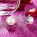 J.Rosée Chic Women Sterling Silver White Freshwater Cultured Pearl Love Heart Stud Earrings