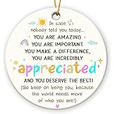Inspirational Christmas Ornaments 2025 - Staff, Employee Appreciation Gifts, Gifts for Coworkers, Bosses, Teachers, Friends, in Case No One Told You Today Ceramic Ornaments for Christmas Decorations