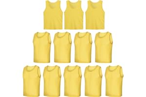 LTHYTY 12 Pack Scrimmage Vest/Team Training Jerseys/Sports Pinnies/Practice Jerseys/Soccer Bibs with Carry Bag