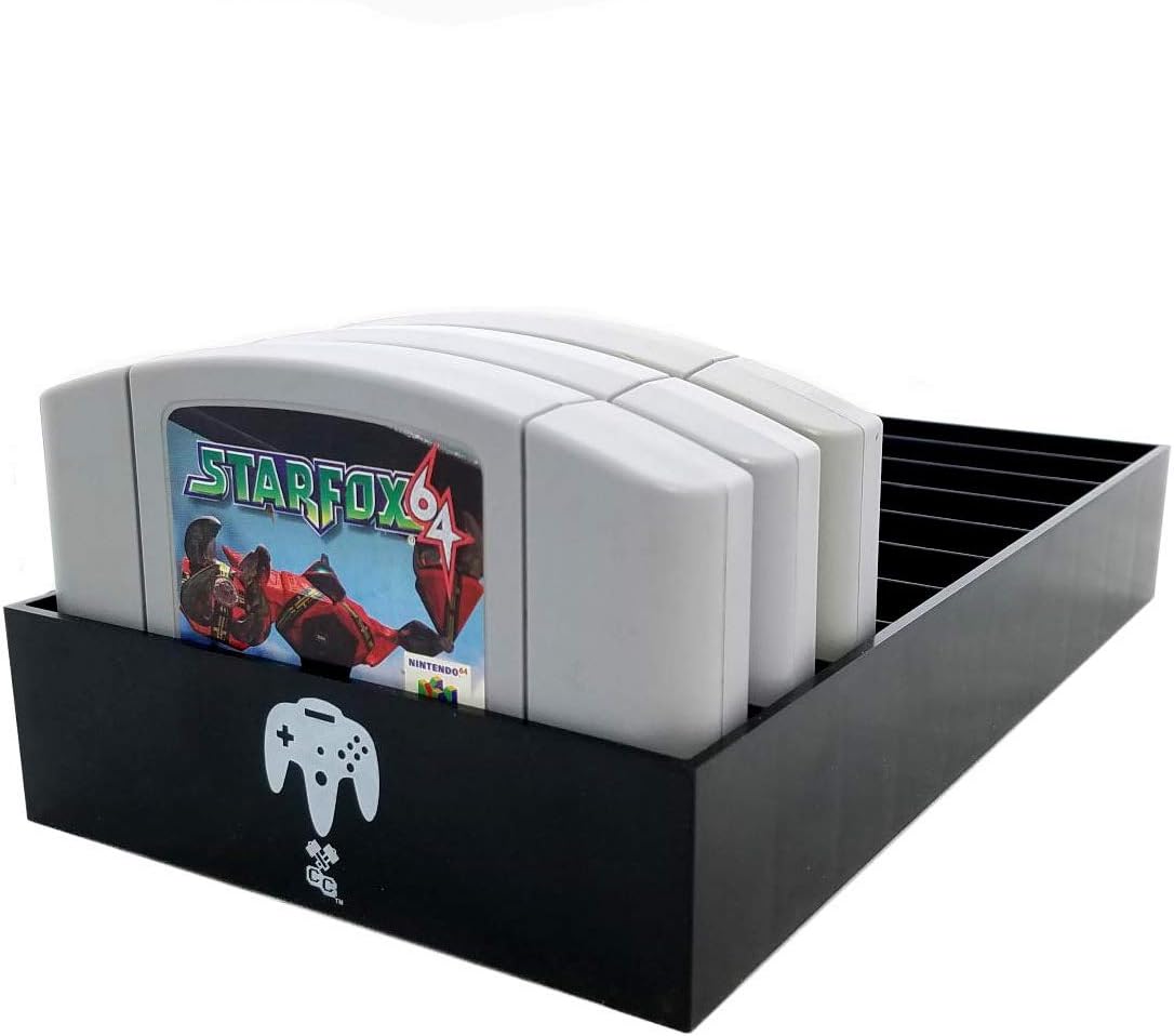 Collector Craft, Black, N64 Compatible Cartridge Holder, N64 Game Tray, Holds 10 Games, Organization, Retro Video Game Collection, Works with Nintendo 64 NTSC and PAL Cartridges: Electronics