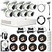 EZVIZ FULL HD 1080p Outdoor Surveillance System, 8 Weatherproof HD Security Cameras, 16 Channel 2TB DVR Storage, 100ft Night Vision, Customizable Motion Detection