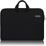 Arvok 17 17.3 Inch Water-resistant Canvas Fabric Laptop Sleeve With Handle Zipper Pocket/Notebook Computer Case/Ultrabook Tablet Briefcase Carrying Bag For Acer/Asus/Dell/Lenovo/HP/Samsung/Sony, Black