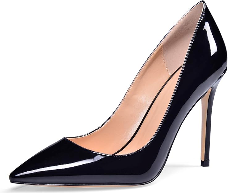 Amazon.com | YODEKS Women's Pointed Toe Classic Pumps 100mm Stiletto Heel Shoes Dress Pumps | Pumps