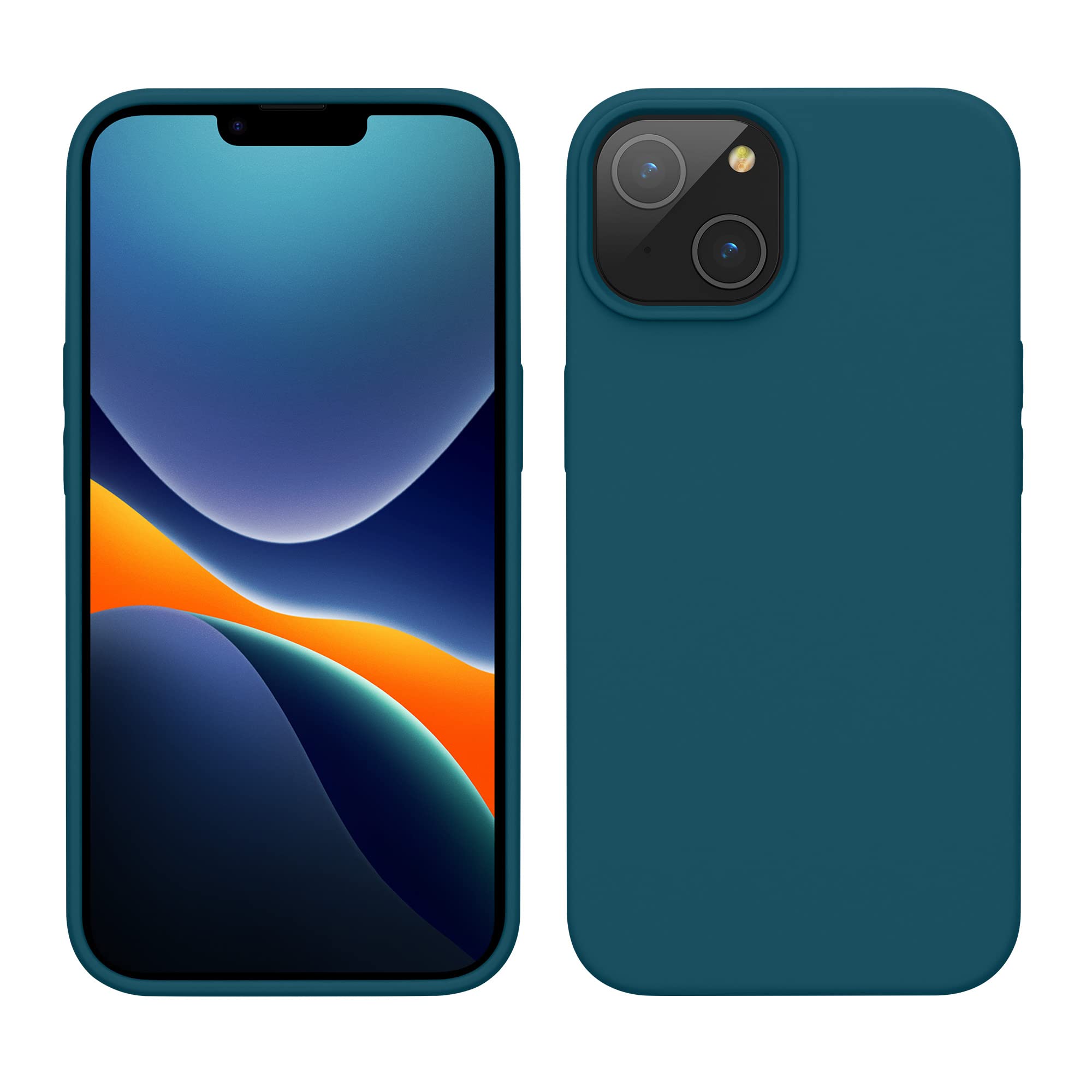 kwmobile Case for iPhone 14 Case - Slim Soft TPU Silicone Cover - Works with Wireless Charging - Teal Matte — image 1