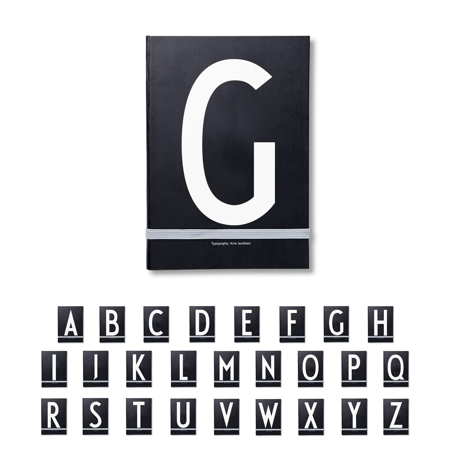 Design Letters Personalised Black Notebook (A-Z) | 2025 Diary A5 | Hardcover A5 Notebook with Ribbon Bookmark | Ideal as Journal, Diary, Planner | 2025 Journal with 146 Pages for Office, School, Home