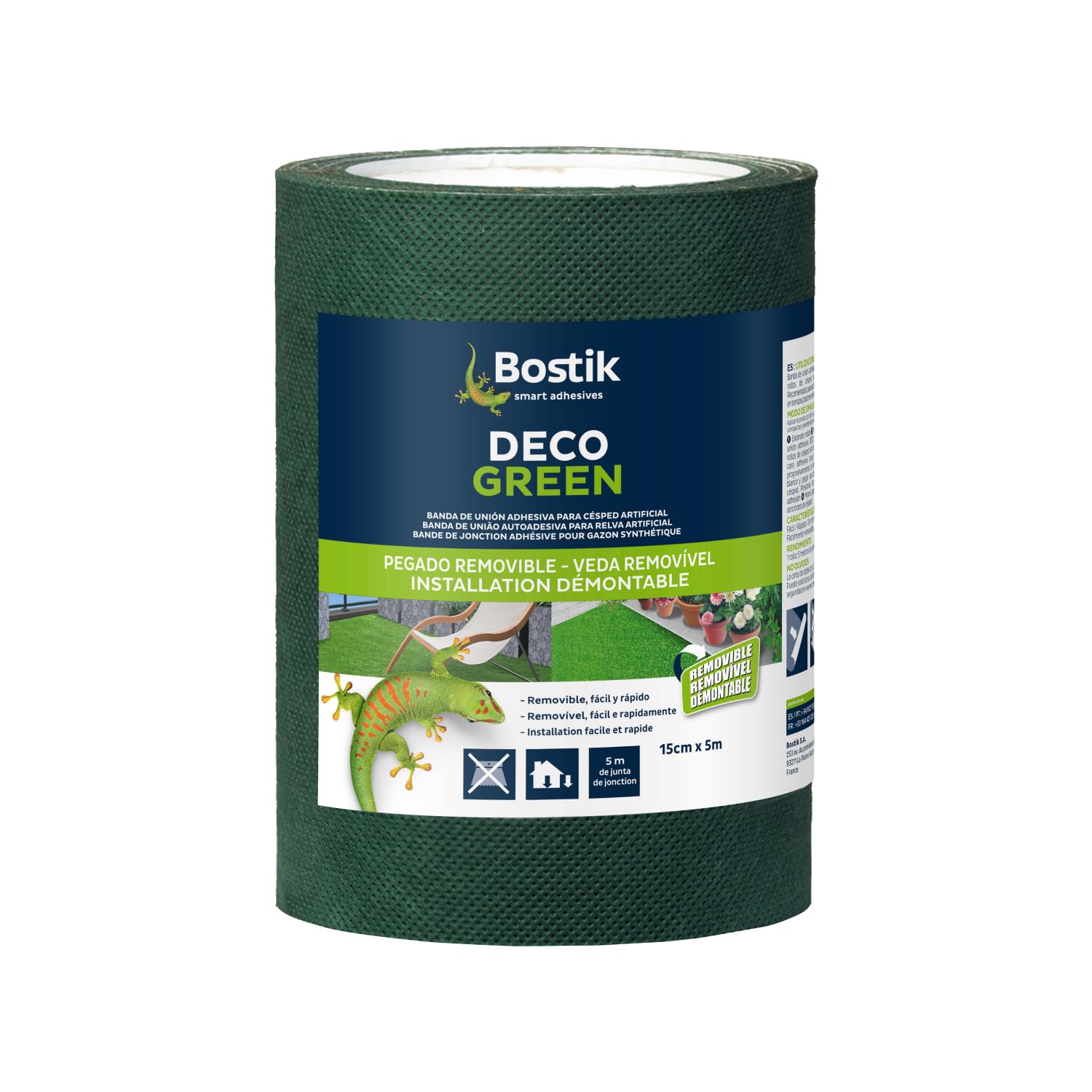 Bostik Adhesive Adhesive Tape Deco Green 15 cm x 5 m Green, 15 cm x 5 m