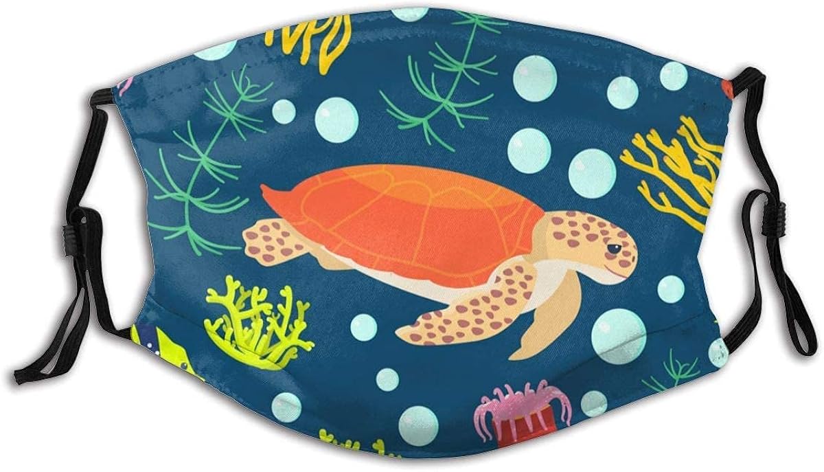 Face Scarf Summer On Underwater Theme On Dark Blue Background