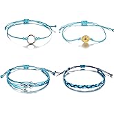 Softones VSCO String Wave Bracelets for Women Handmade Colorful Waterproof Adjustable Braided Beach Bracelet Set for Women