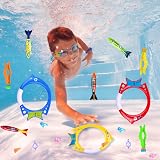 DTYDECLE 18pcs Diving Pool Toys Set: Rings Torpedoes Seaweed Gems view 6