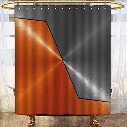 Home Garden Garden Curtains Orange Grey Shower Curtain Machinery
