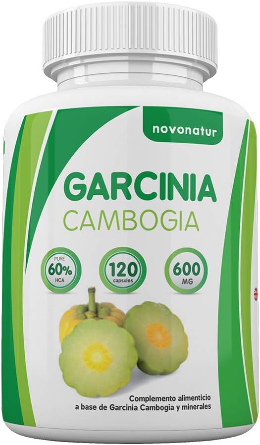 Garcinia Cambogia, 100% puro extracto de Garcinia Cambogia al 60% de HCA, 120 capsulas, supresor natural del apetito y quema grasas natural, enriquecido con Zinc y Cromo, favorece la perdida del peso