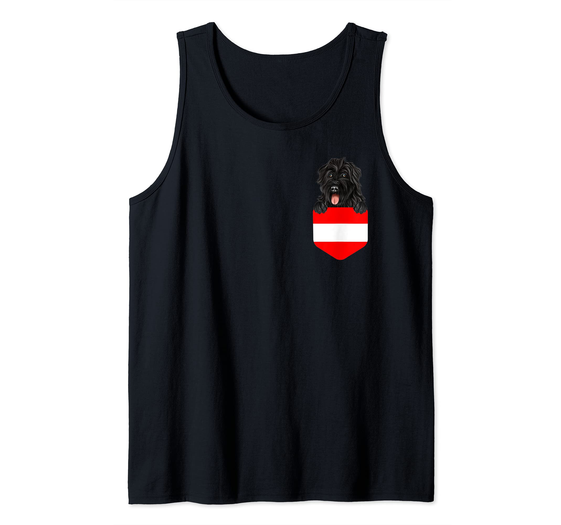 Austria Flag Bouvier des Flandres Dog In Pocket Tank Top