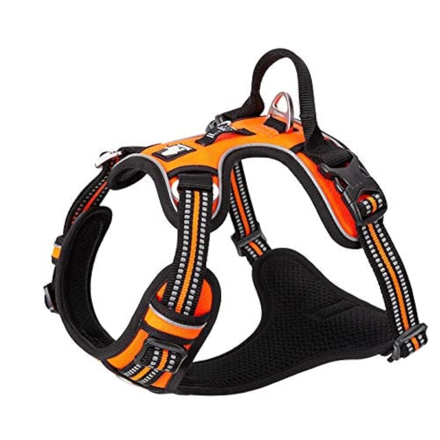 WINHYEPET True Love No Pull Dog Harness Extra Reflective Pet Harness for Small Medium Large Dogs Adjustbale for Running Walking Padded Soft Mesh Vest Easy Control TLH56512(Orange,L)