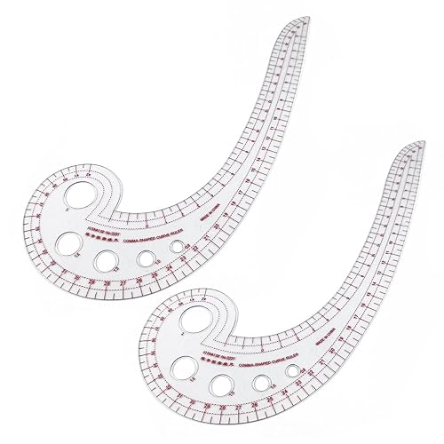 Pattern Drifting Ruler Set Smgda DIY Sewing Ruler, 2PCS/Set Comma-Shaped Curve Ruler, French Curve ...