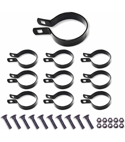PLUM_FITTINGS Black Chain Link Brace Band 1-5/8" | Pack Of 10, Fencing Hardware