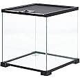 REPTIZOO Small Glass Tank 8 Gallon, Top Opening Terrarium 12" x 12" x 12" Leopard Gecko Tarantula Young Lizard Hermit Crab Frog Insects Breeding Tank