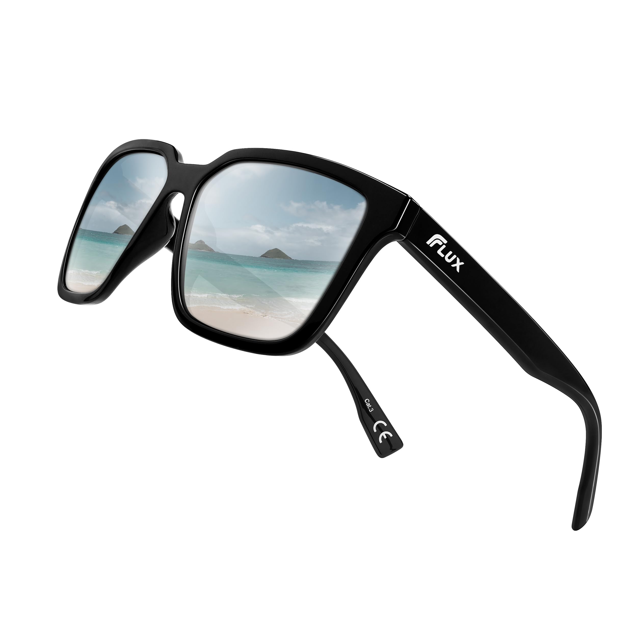 Icecube Casuar Polarized Sunglasses UV400 Protection with Anti-Slip Function and Lightweight Frame - for Men and Women when Driving, Running, Baseball, Golf, Casual Sports and Activities (Black, Grey)