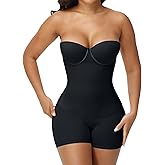 SHAPESHE Strapless Shapewear for Women Lace-up Body Shper Backless Shpewear Bodysuit Butt Lifter
