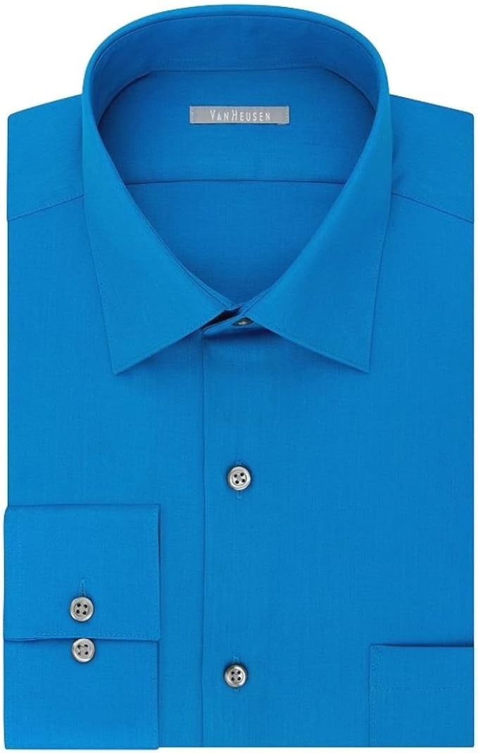 van heusen lux sateen regular stretch long sleeve dress shirt