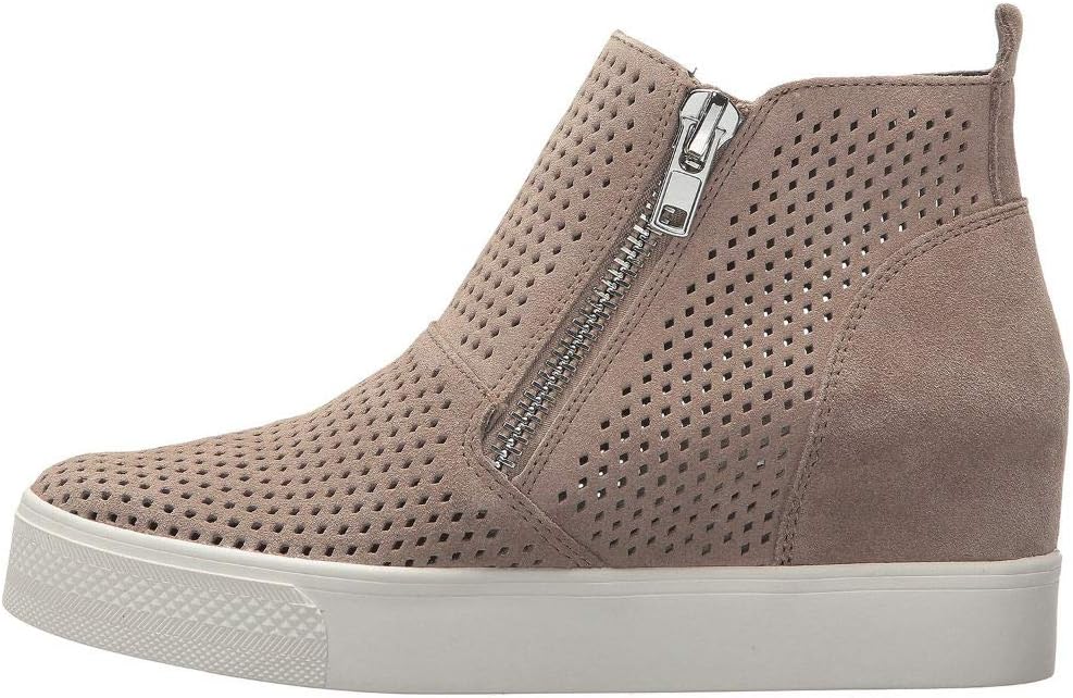 LAICIGO Womens Wedge Platform Sneakers Ankle Booties Heel Zipper Faux Leather Comfort Casual Shoes