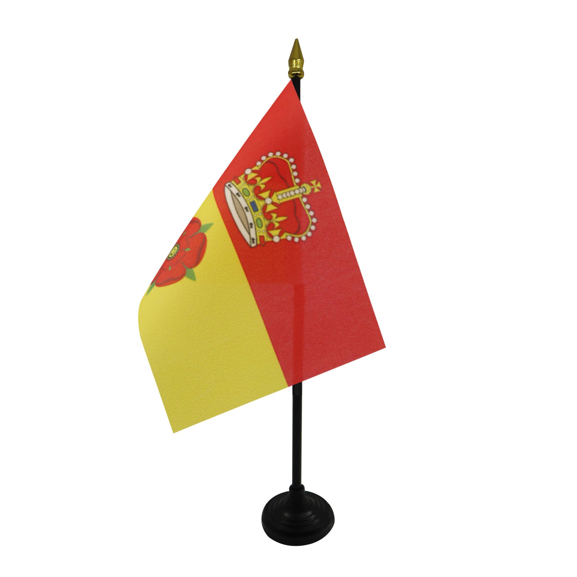 AZ FLAG - Hampshire county Table Flag 4'' x 6'' - Hampshire county Mini Desk Flag 100% Polyester 15 x 10 cm - Office Mini Banner with 10'' Pole - Golden Spear