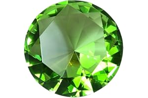 Zoogamo 4” / 100 mm Light Green Diamond Shaped Glass Crystal Paperweight – Home Office Decor & Valentine's Day Gift Wedding Favors Centerpieces Decoration with Gift Box