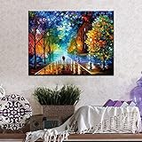 Haokuo Diy Oil Painting, Paint by Number Kit Theme-Romantic Street 16*20 inch (A Frame)