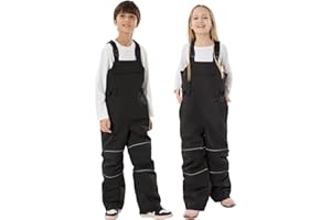 GSOU SNOW Kids Snow Bibs Boys Girls Ski Bib Snowboard Pants Insulated Waterproof Winter Overalls(3-16Years)