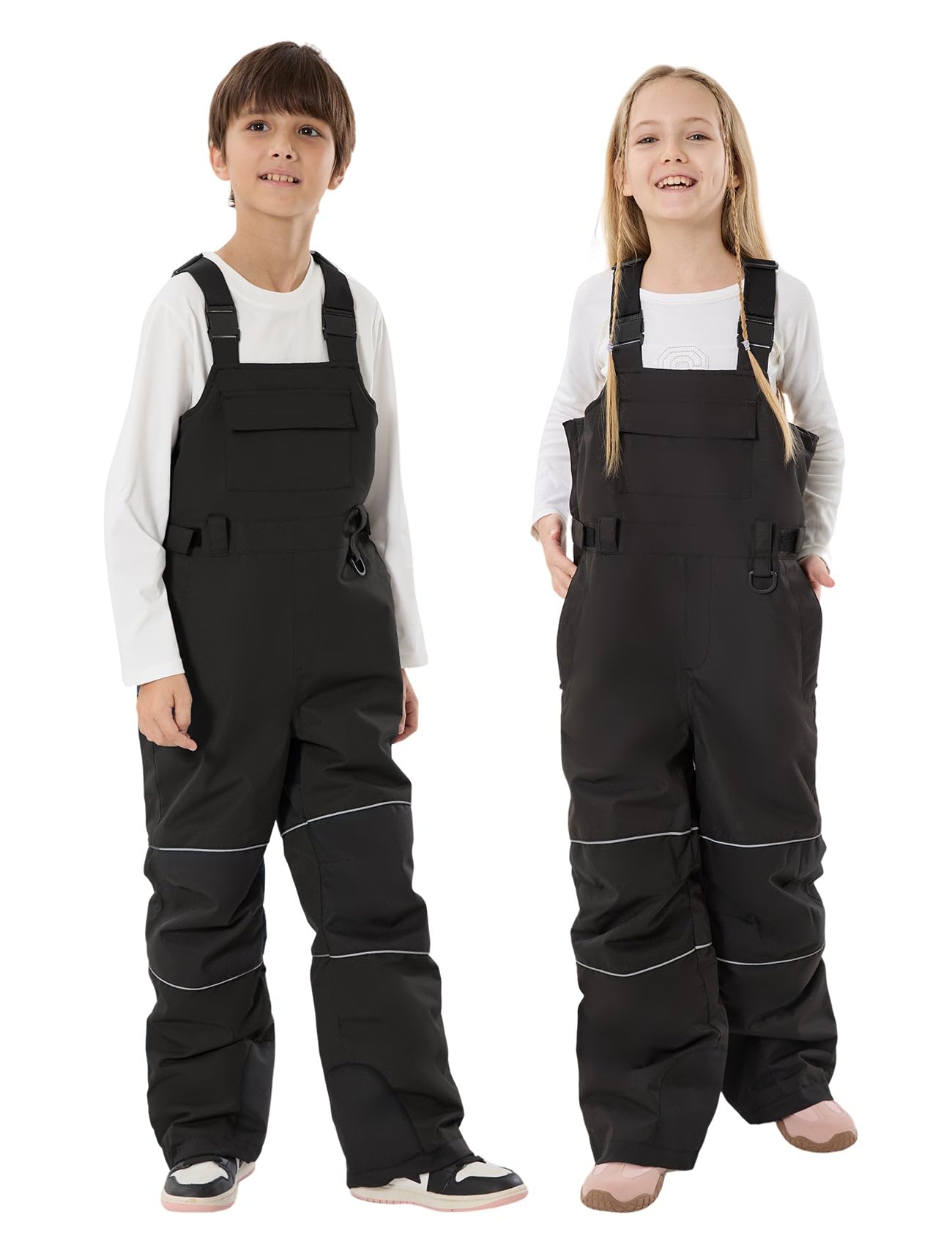 Photo 1 of GSOU SNOW Kid's Snow Pants Girl's Winter Ski Bibs Insulated Waterproof Snowboarding Overalls Snowbibs Black 9-10Years