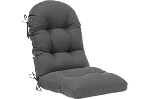 QILLOWAY Indoor/Outdoor High Back Chair Cushion for Adirondack,Spring/Summer Seasonal All Weather Replacement Rocking Chair Cushions. (1 Piece, Dark Grey)