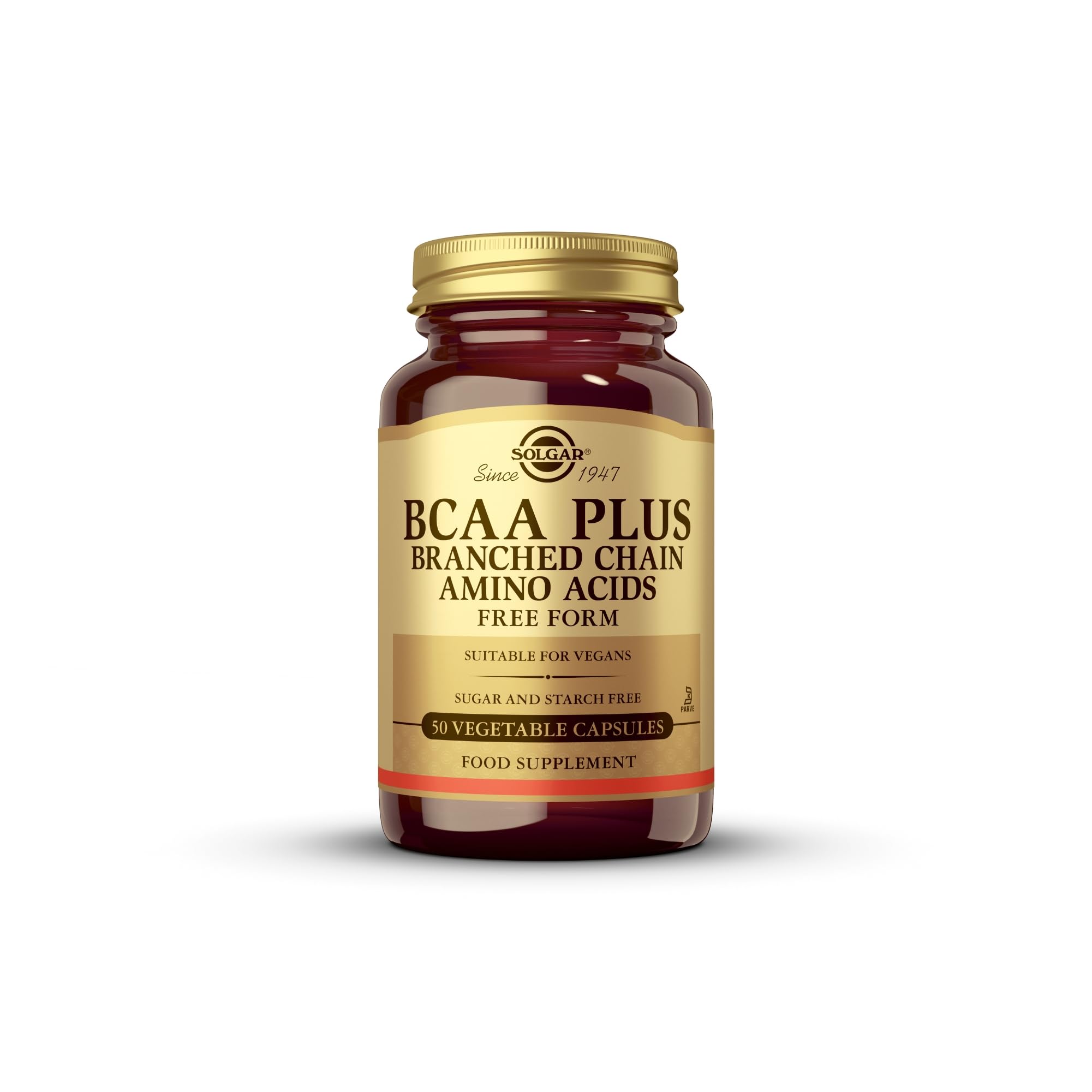 Solgar BCAA Plus Vegetable Capsules - Premium-Quality Amino Acids - Supports Building Protein - Ideal for Athletes - Food Supplement - Vegan, Vegetarian, Kosher - Pack of 50