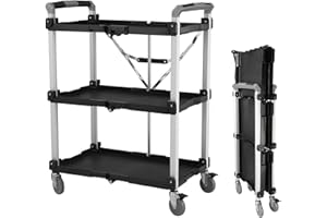 Olympia Tools 85-189 Pack N Roll Collapsible Service Cart, XL, 300LB Capacity, Black