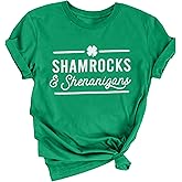 Womens St Patrick's Day Shirts Shamrocks and Shenanigans Shirt Everybody in The Pub Lucky Tshirt Irish Tee Tops
