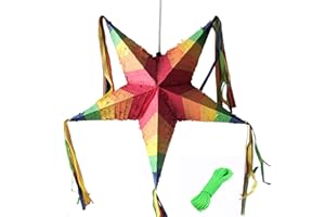 Piñata, Mexican Piñata, Colorful Large Star Pinata Party Decorations, 20.9 Inch Foldable Pinatas, Perfect for Birthday Partie