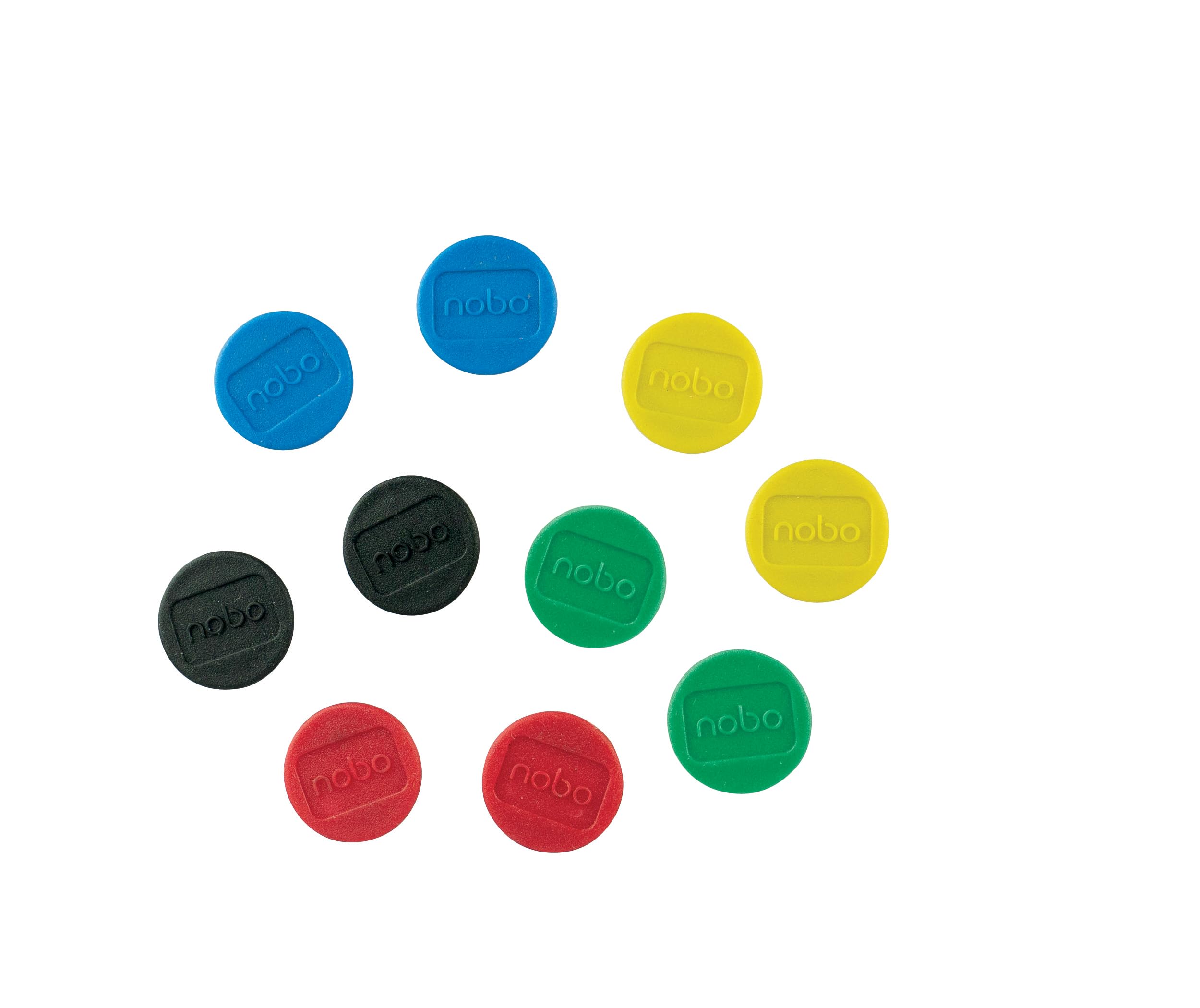 Nobo Magnetic Whiteboard Magnets, 13 mm, Pack of 10, Coloured, 1915290