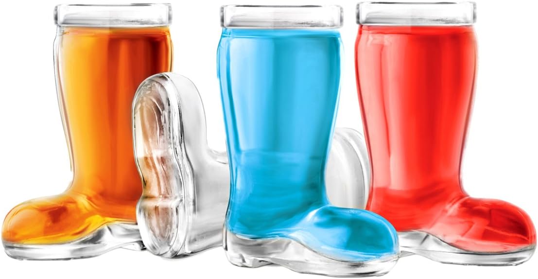Final Touch GG5004 Das Boot Set Of 4 SHOT GLASSES Novelty In Gift Box, Colorless, 7,9 cm x 5,9 cm